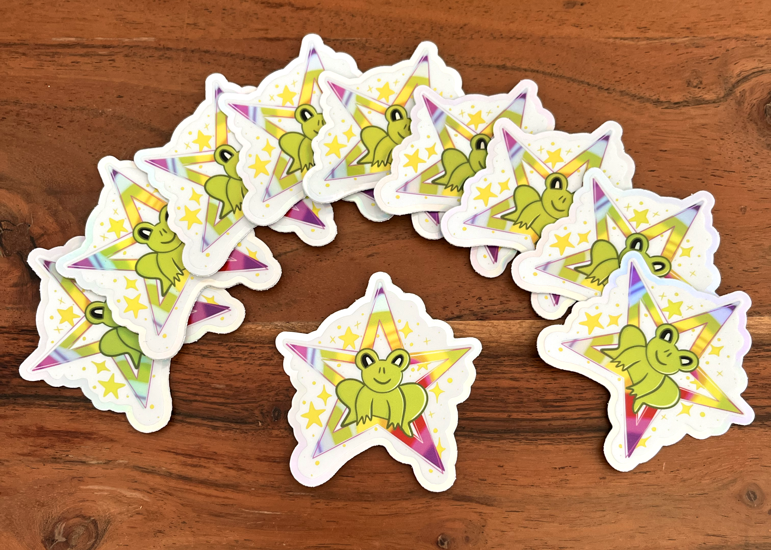 holographic Sticker "Queer Frog Star" Aufkleber  6,5cm x 7cm