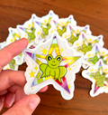 holographic Sticker "Queer Frog Star" Aufkleber  6,5cm x 7cm