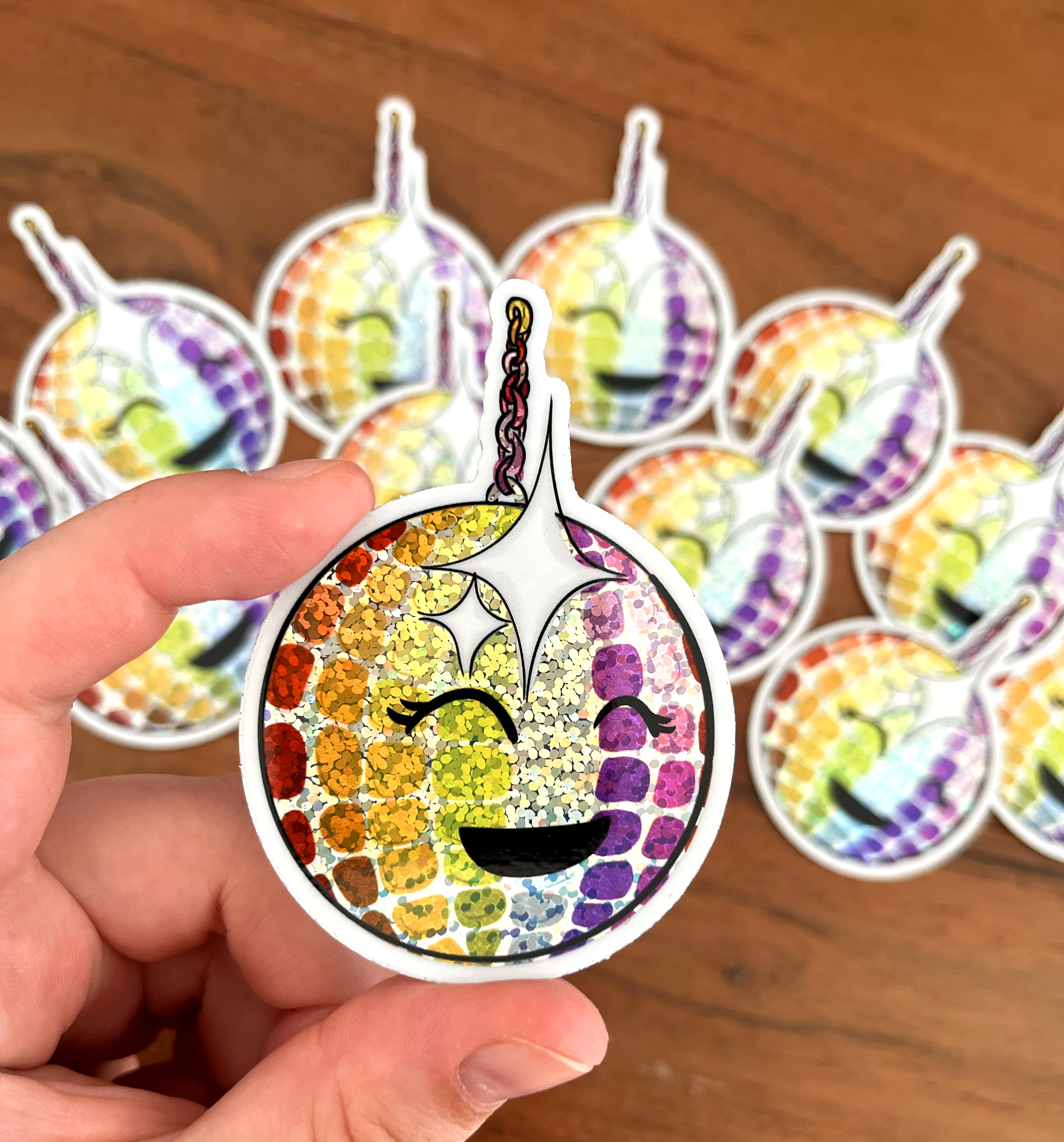 holographic Sticker "Queer Mirrorball" Aufkleber 5cm x 7cm