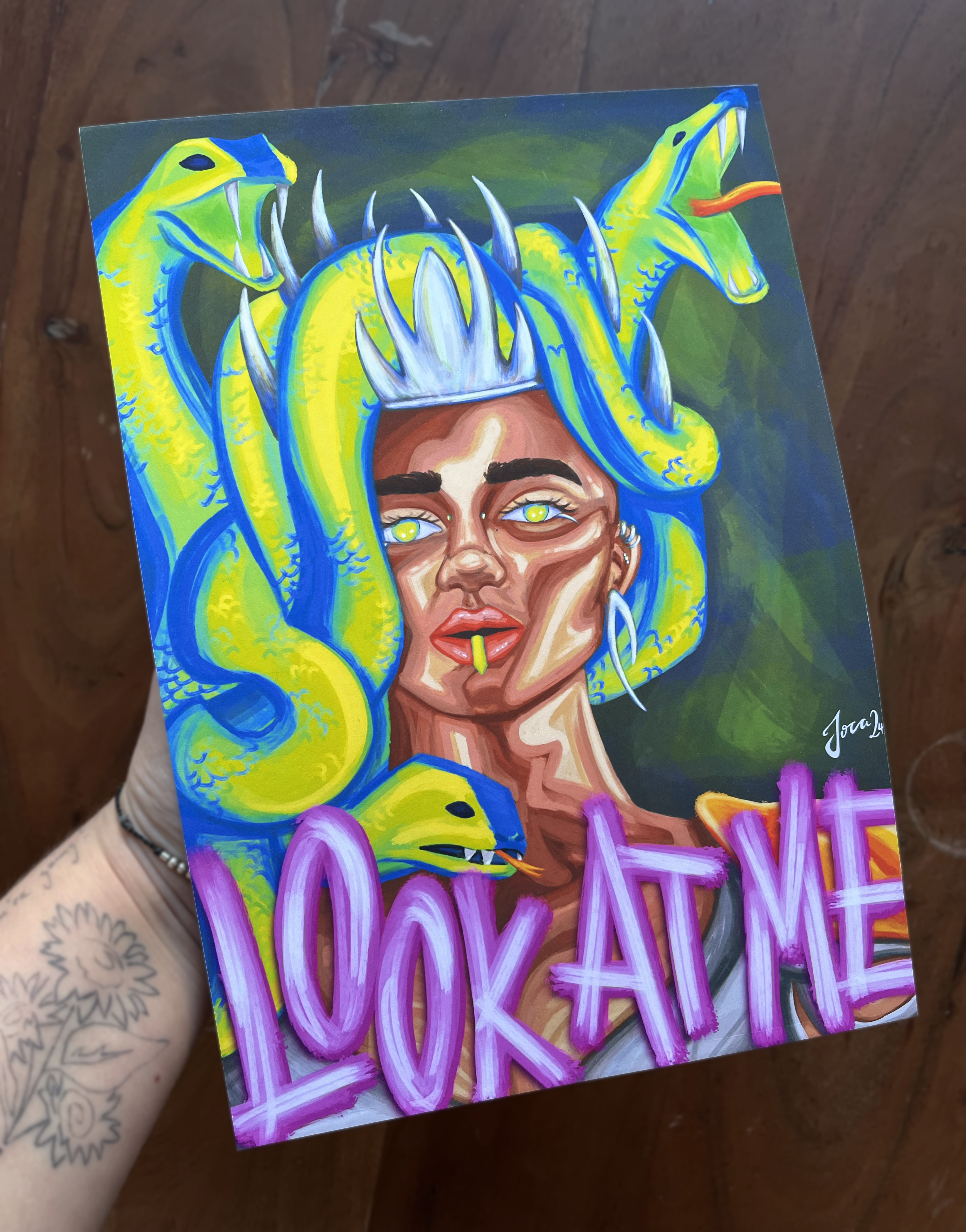 Artprint "Medusa – Look at me" – Größe A4, matt // hochwertiger Kunstausdruck von digitaler lllustration, Kunst, Deko, Künstlerin Joca
