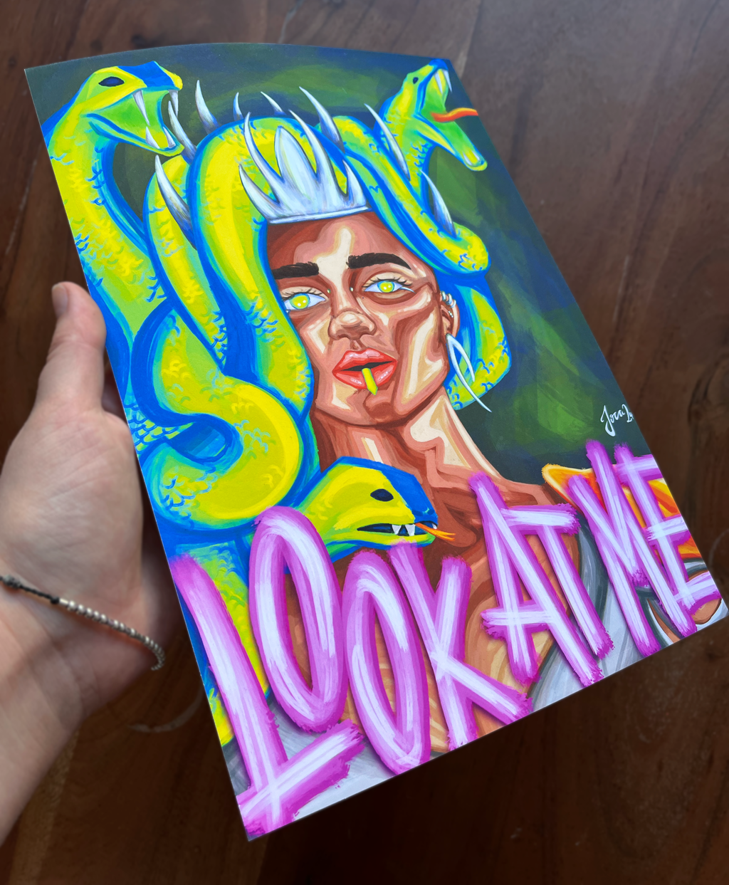 Artprint "Medusa – Look at me" – Größe A4, matt // hochwertiger Kunstausdruck von digitaler lllustration, Kunst, Deko, Künstlerin Joca