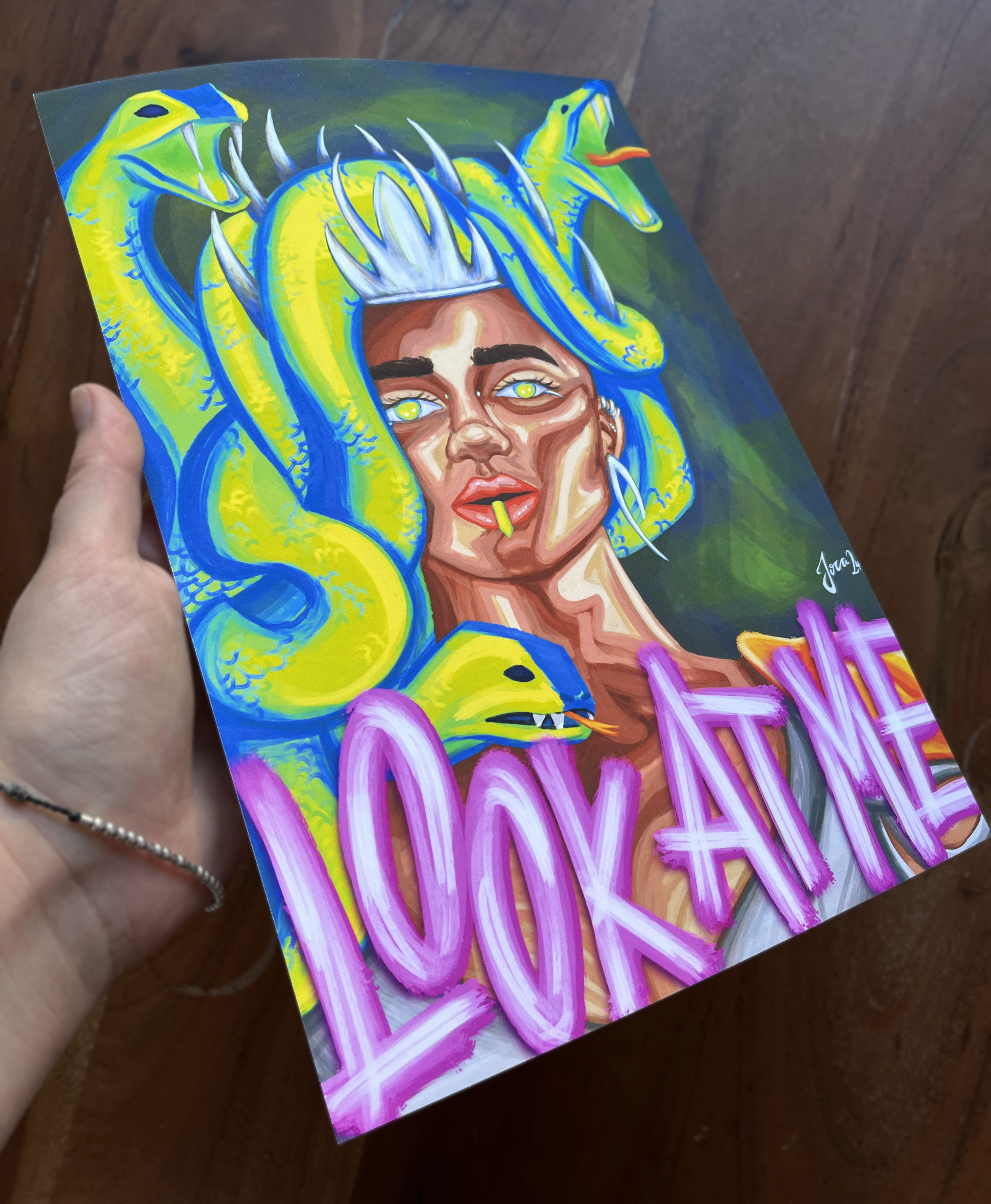 Artprint "Medusa – Look at me" – Größe A4, matt // hochwertiger Kunstausdruck von digitaler lllustration, Kunst, Deko, Künstlerin Joca