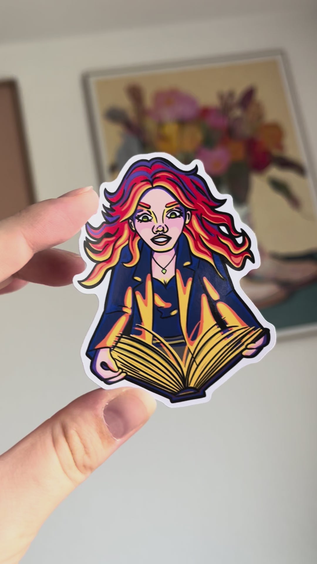 "die Magie des Lesens" Sticker || 8cm x 6cm || perfekt für Bücherwürmer und spooky season