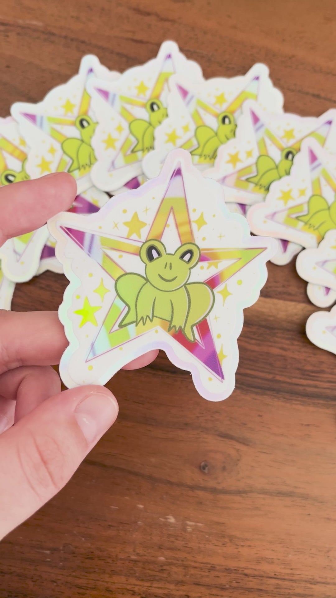 holographic Sticker "Queer Frog Star" Aufkleber  6,5cm x 7cm